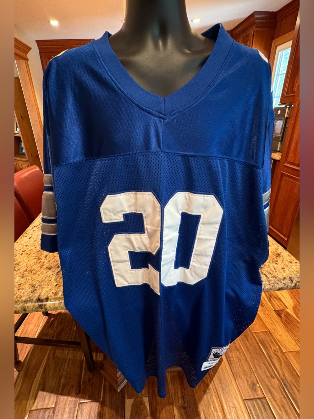 Barry Sanders men’s NFL throwback jersey. Sharp embroidery w/stats & signature. - Picture 7 of 8
